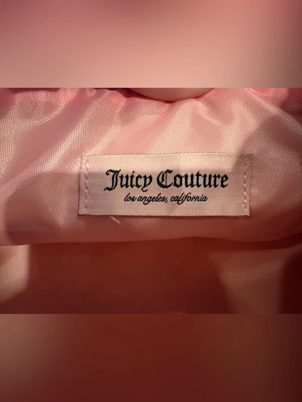 NWT Juicy Couture Pink Sherpa Roomy Cosmetic Bag w/Gold Accent